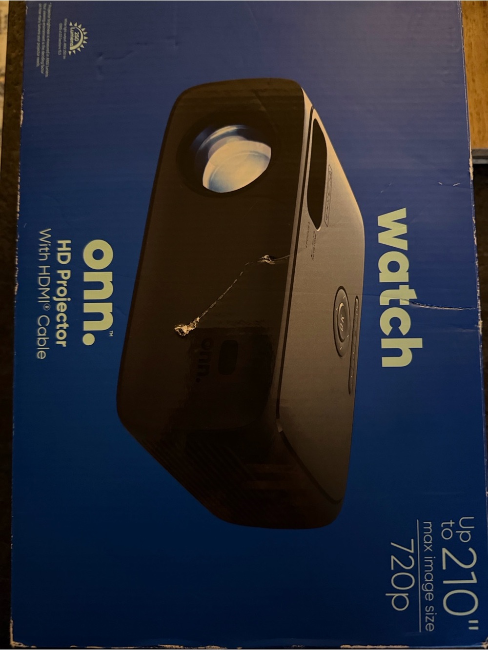 onn. Black HD Projector - Compact Media Streamer